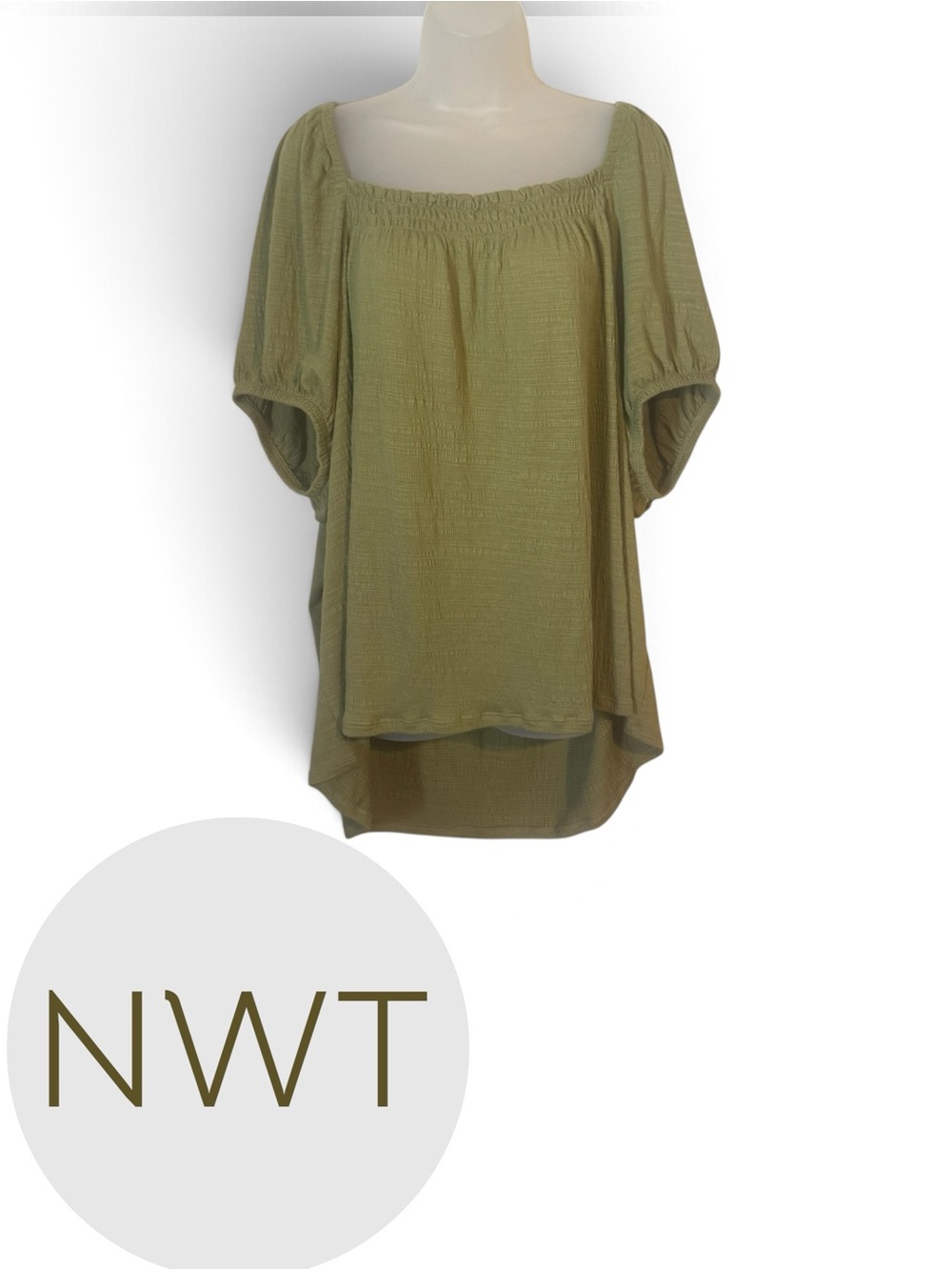 Wonderly Olive Square-Neck Tunic Top